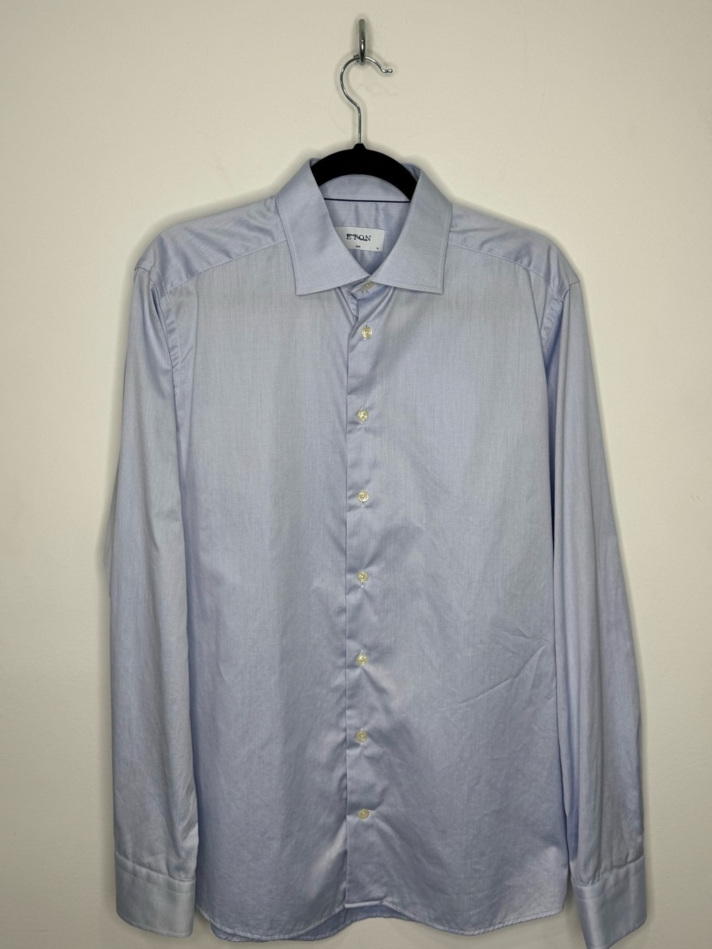 Eton Cotton-Twill Slim-Fit Dress Shirt Blue Men’s Size 41/16